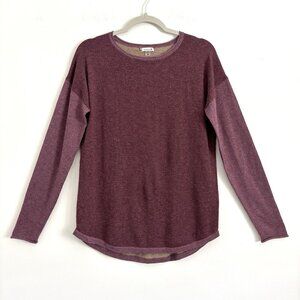 Smartwool Long Sleeve Colorblock Sweater in Argyle Purple Shadow Pine Tan Sz Med